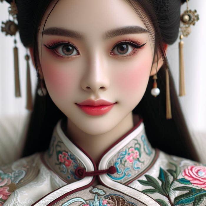 Beautiful 4-Year-Old Chinese Girl in Traditional Costume