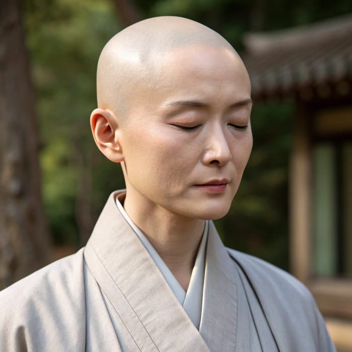 Fotorealistic Androgynous Zen Monk Avatar