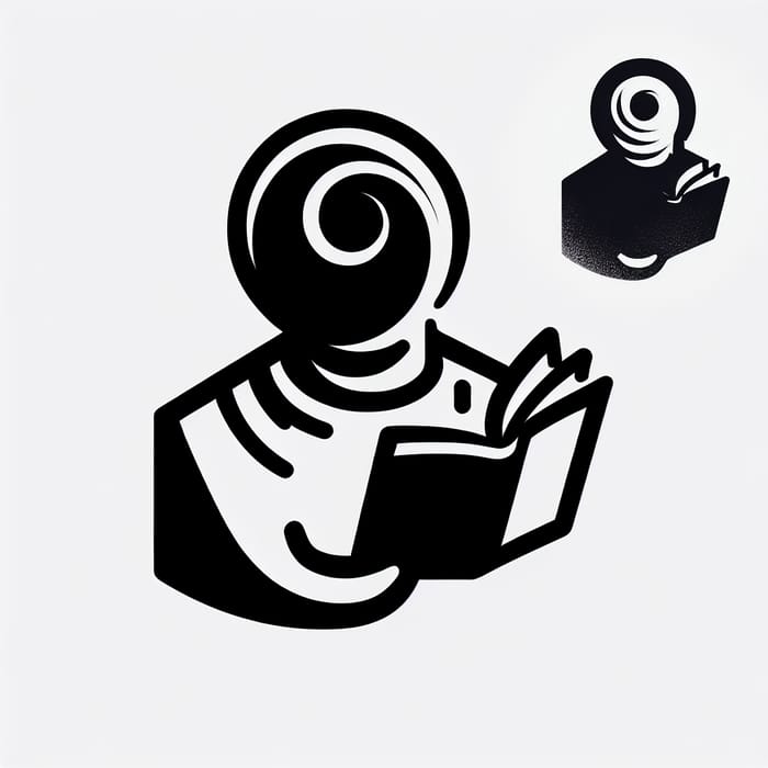 Abstract Figure Holding Book Logo | Symbol of Learning and Possibilities