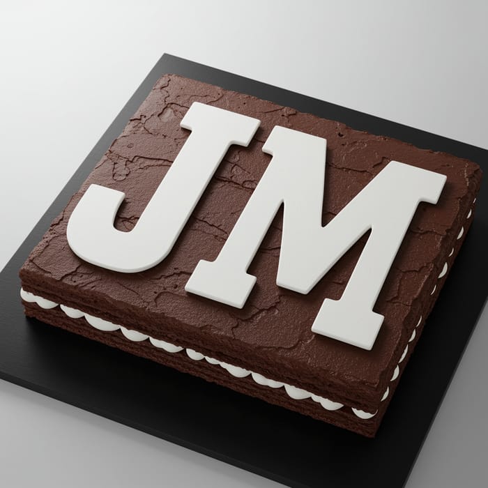 Masculine JM Letter Cake Design