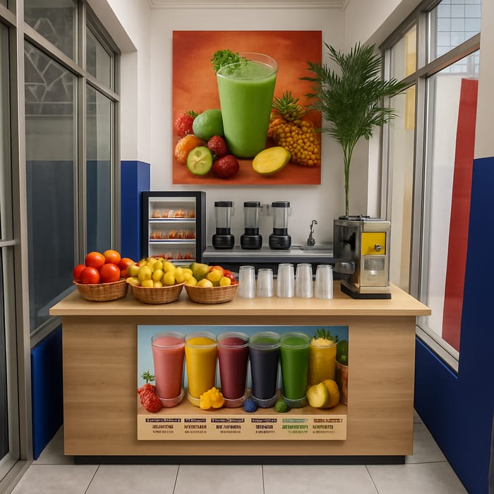 Delicious Smoothie Bar Display for Refreshing Drinks Delicious Smoothie Bar Display for Refreshing Drinks