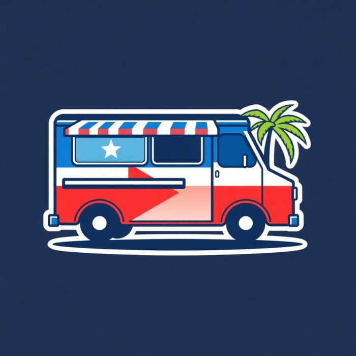 Cuban Food Truck Icon | Minimalist Design Cuban Food Truck Icon | Minimalist Design