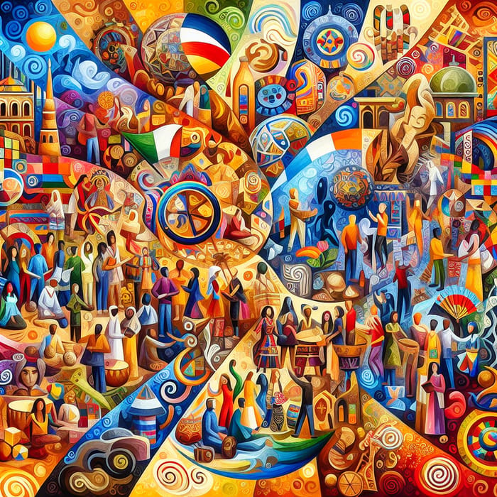 Cultural Diversity: Vibrant and Compelling Abstract Illustration