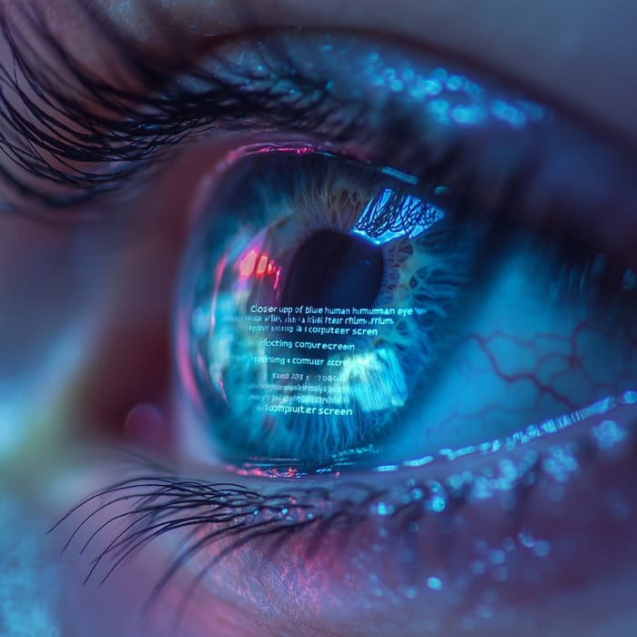 Close-Up of a Blue Human Eye in 4K