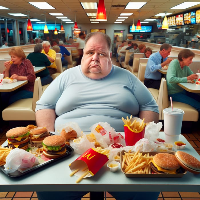 Disappointed Man Regrets Junk Food Binge | Internal Struggle