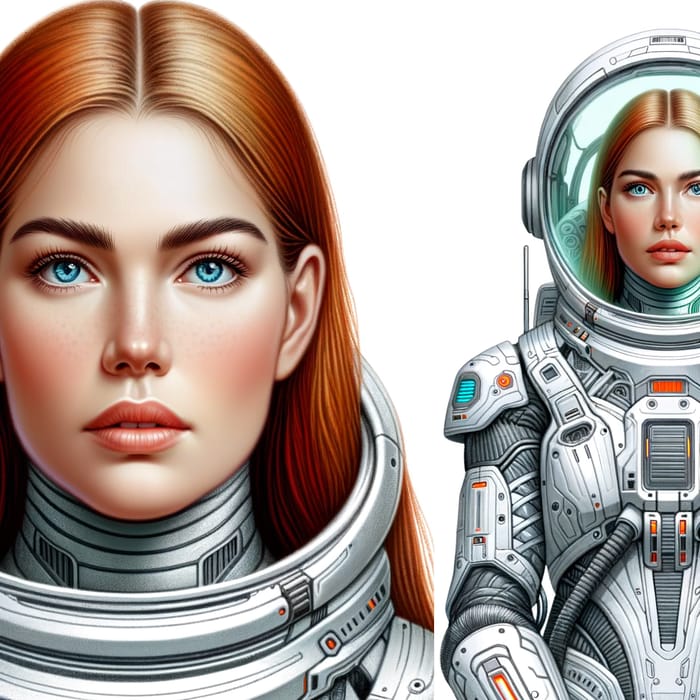 Red-Haired Girl in Space Suit Lands on Unfamiliar Winter Planet