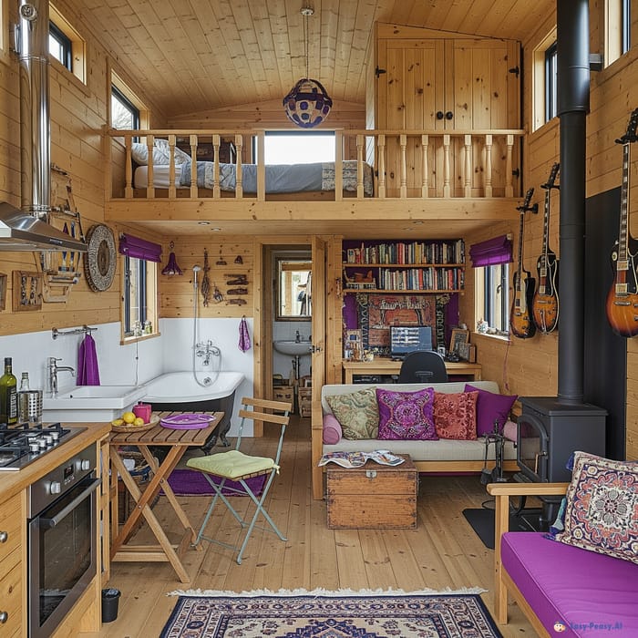 Charming Tiny Home with Rustic Bohemian Aesthetic