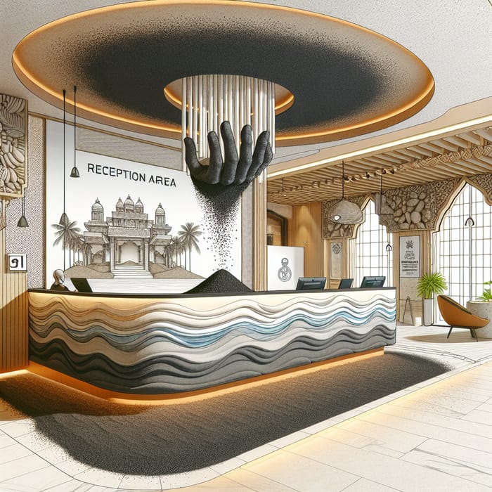 Reception Counter Design Inspired by Dumas Beach Theme