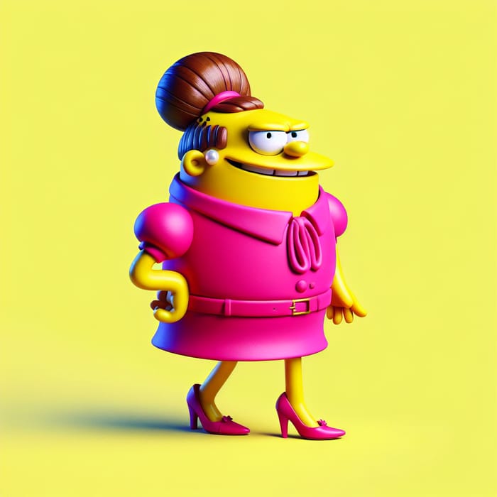 Homer Simpson Fem Version: Fun in Pink Dress