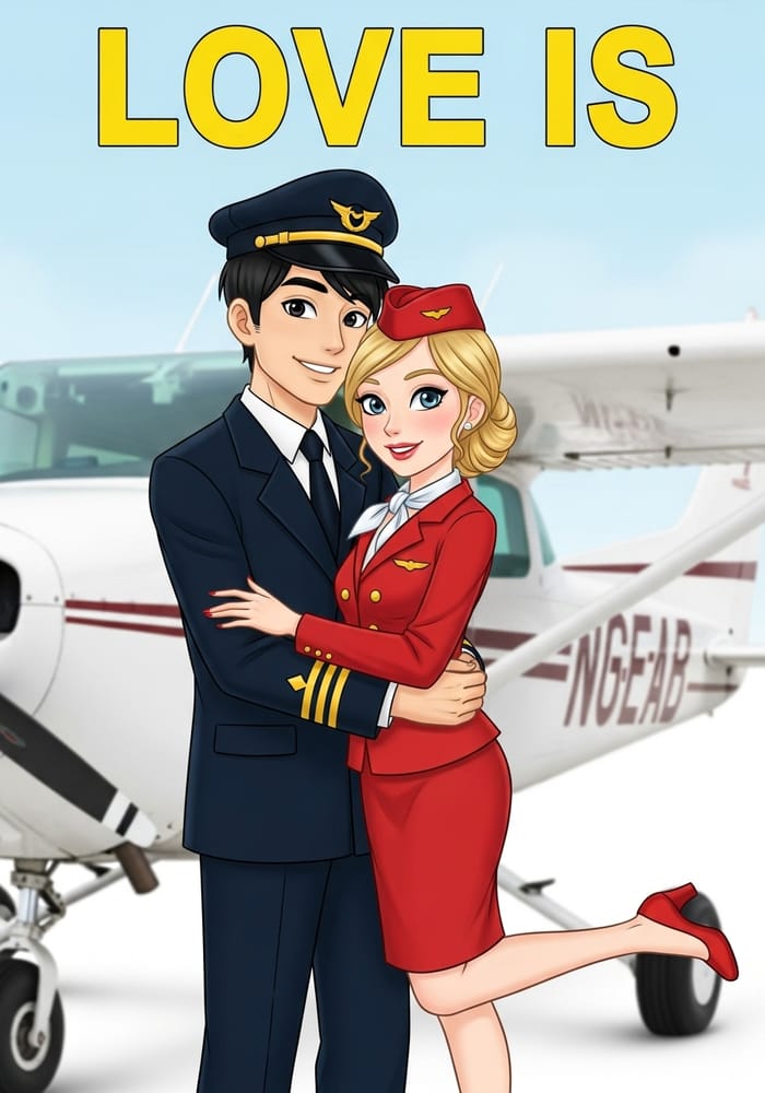 Love is: Couple in Aviation Theme Love is: Couple in Aviation Theme