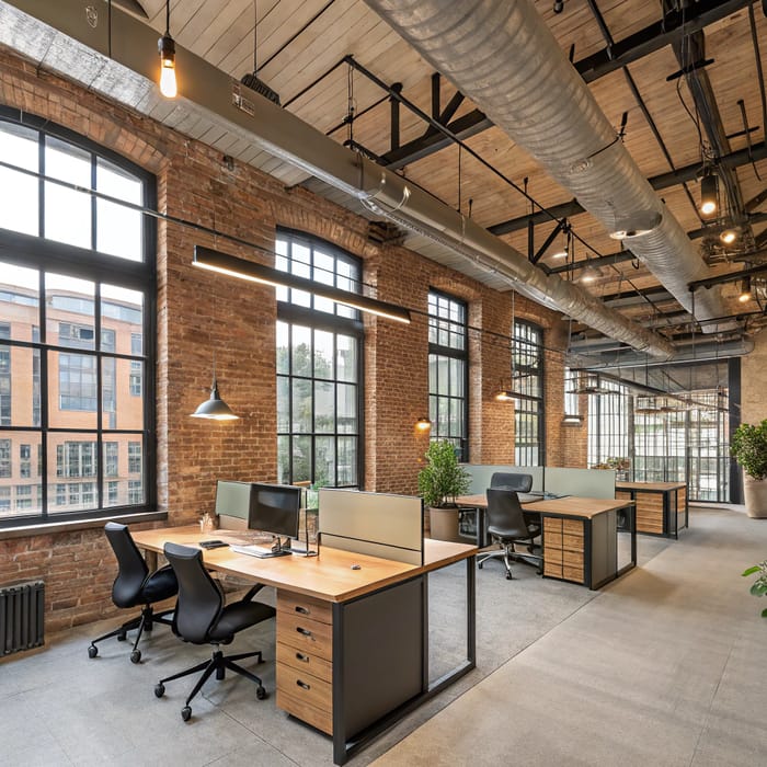 Modern Industrial Coworking Space Design