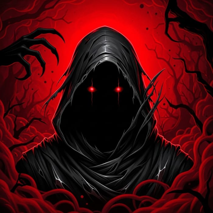 Terrifying Hooded Character Illustration Terrifying Hooded Character Illustration