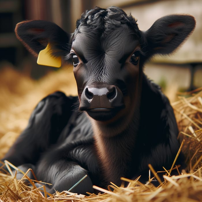 Confident Black Calf with a Cute Smile