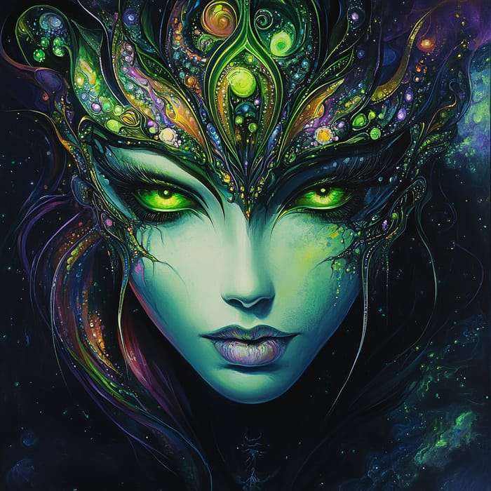 Galactic Goddess: A Fusion of Surreal and Cosmic Art