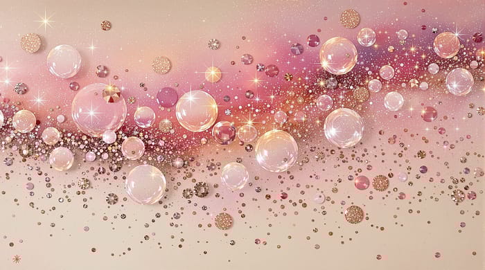 Elegant Bubble Art in Metallic Hues Elegant Bubble Art in Metallic Hues