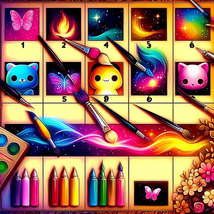 Creative Graphic Comparison: Vibrant Contrasting Artwork