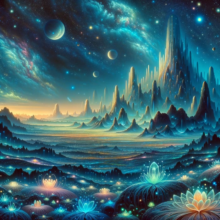 Enigmatic Sci-Fi Universe with Mystical Landscape | Animated Artwork