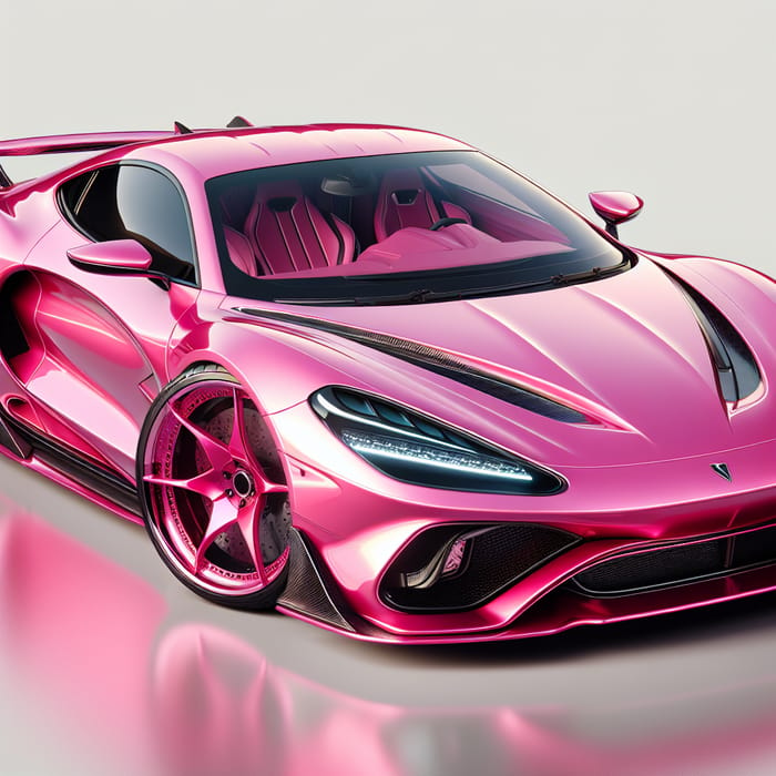 Pink Ferrari - Sleek & Luxurious Sports Car Photo