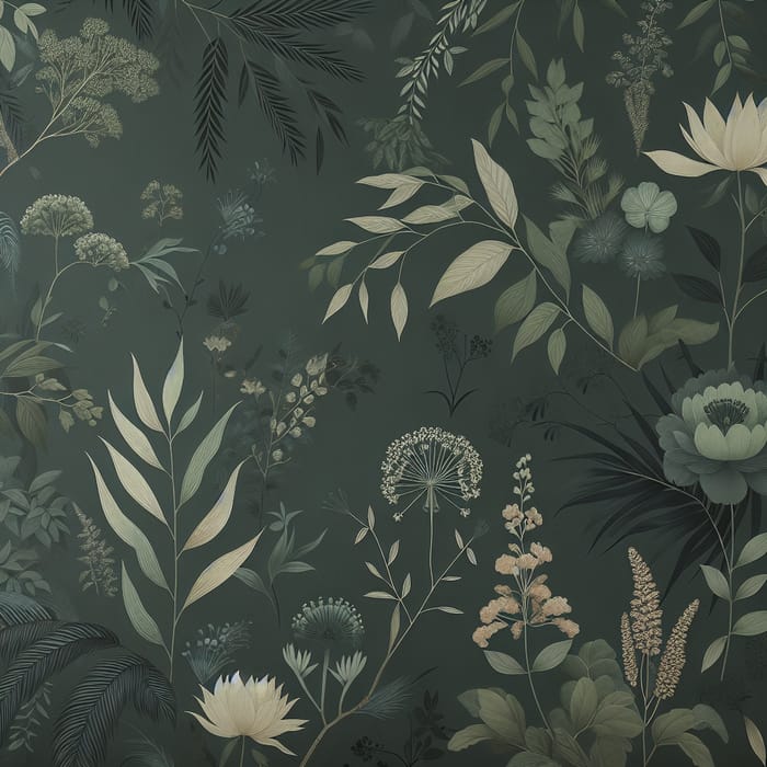 Nature-Inspired Dark Green Wallpaper