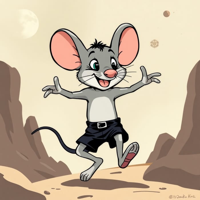 Whimsical Sci-Fi Mouse Adventure in Vintage Style