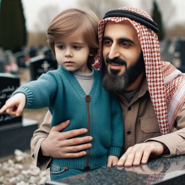 Father and Son paying respects at cemetery | Emotional Moment