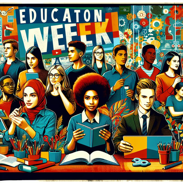 Vibrant Education Week Poster for Inspiring Learning