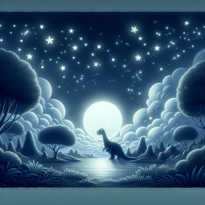 Moonlit Night in LullabyLoom Land with Dreamy Dinosaur Disco