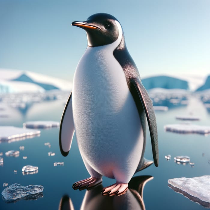 3D Penguin Rendering | Arctic Fauna