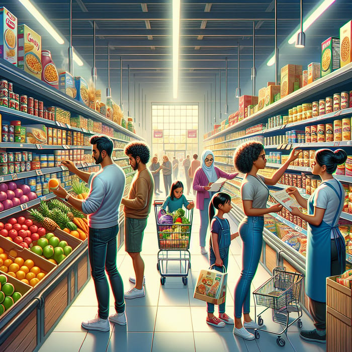 Supermarket: Fresh Produce & Aisle Selection