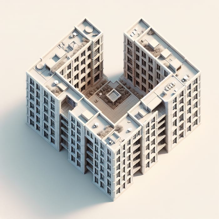 Three-Story U-Shape Building - Unique Architectural Design