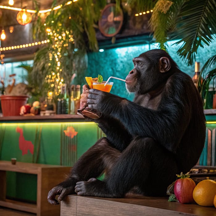 Ape Sipping Cocktail - Tropical Vibes