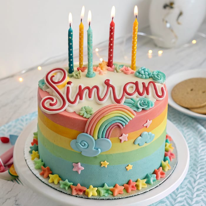 Happy Birthday Cake for Simran