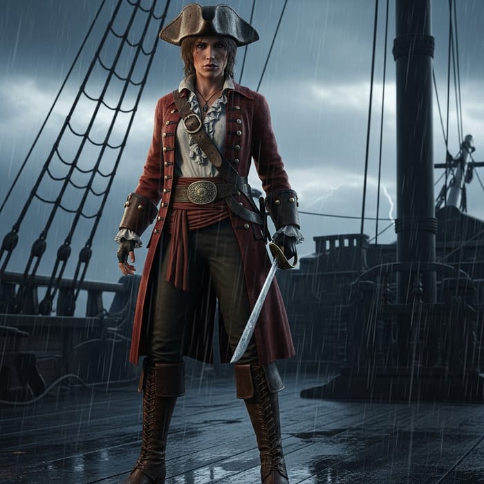 Lara Croft as Pirate Captain: Full Body Shot