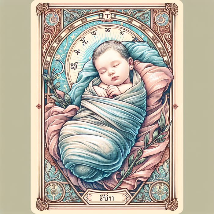 Delicate Newborn Infant Thai Zodiac Tarot Card