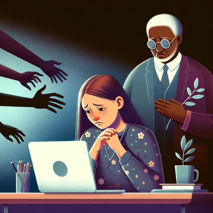 Impactful Illustration on Cyber Bullying