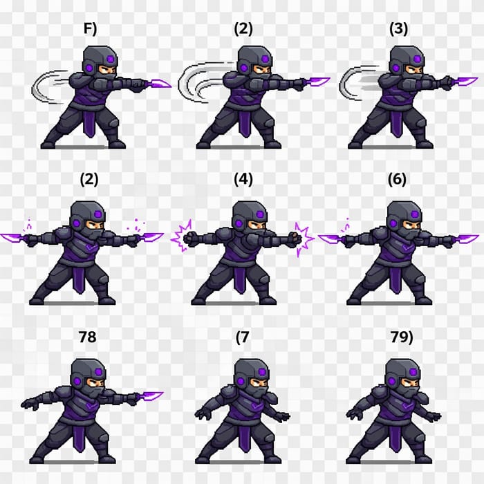 Futuristic Ninja Animation Sprite Sheet Futuristic Ninja Animation Sprite Sheet
