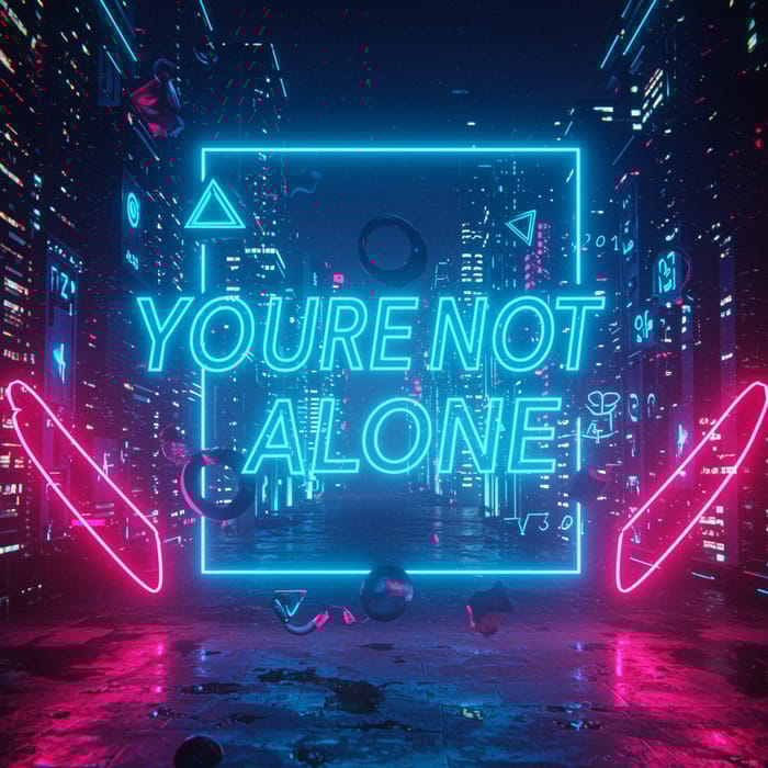 Futuristic City with Neon Energy - You're Not Alone Futuristic City with Neon Energy - You're Not Alone