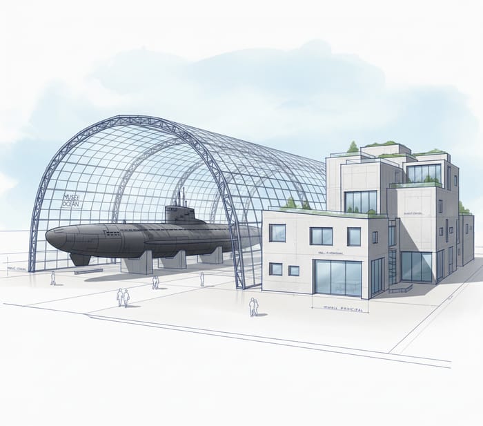 Museum Design for Submarine Under Glass Museum Design for Submarine Under Glass