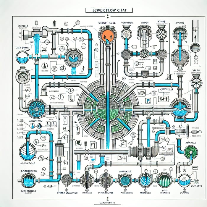 Detailed Sewer Flow Charts for Sewage Treatment