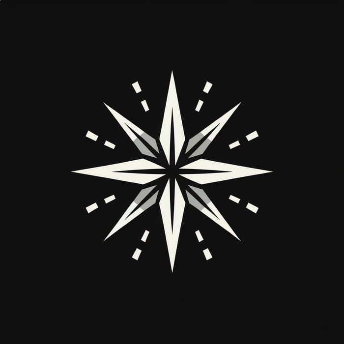 Minimalist Star on Black Background Art