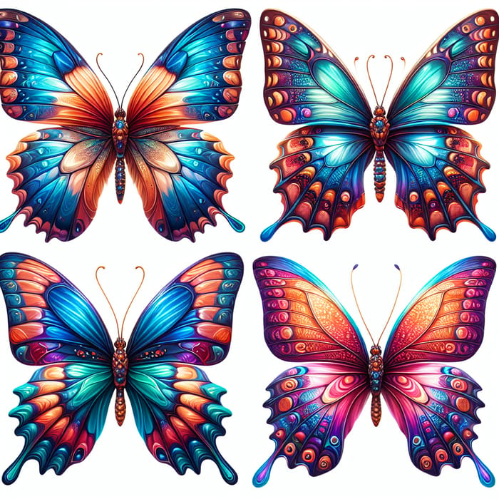 Vividly Colored Butterfly Images Collection