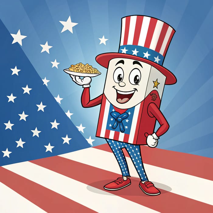 Patriotic Cereal Box Mascot Design