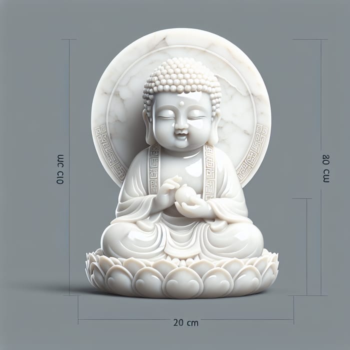 Original Design Sichuan White Jade Baby Buddha Sculpture - 20x20x35CM Original Design Sichuan White Jade Baby Buddha Sculpture - 20x20x35CM