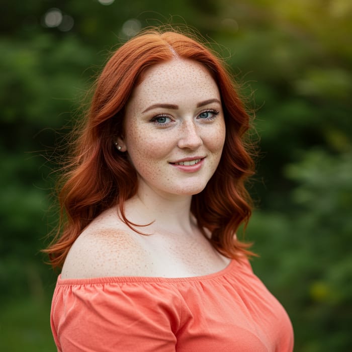 25-Year-Old Redhead with Blue Eyes & Freckles