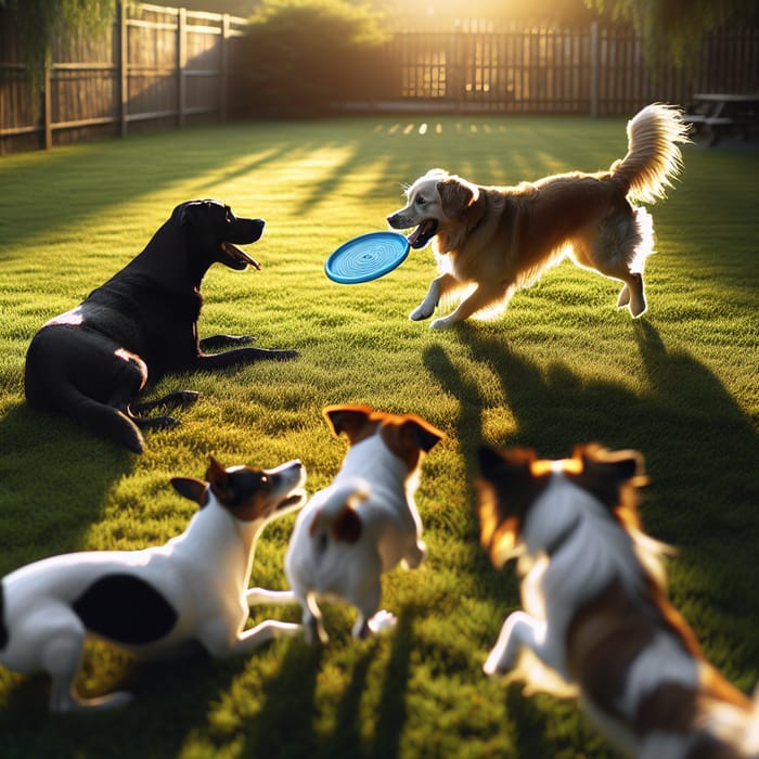 Dogs Playing: A Fun Scene in Grassy Park