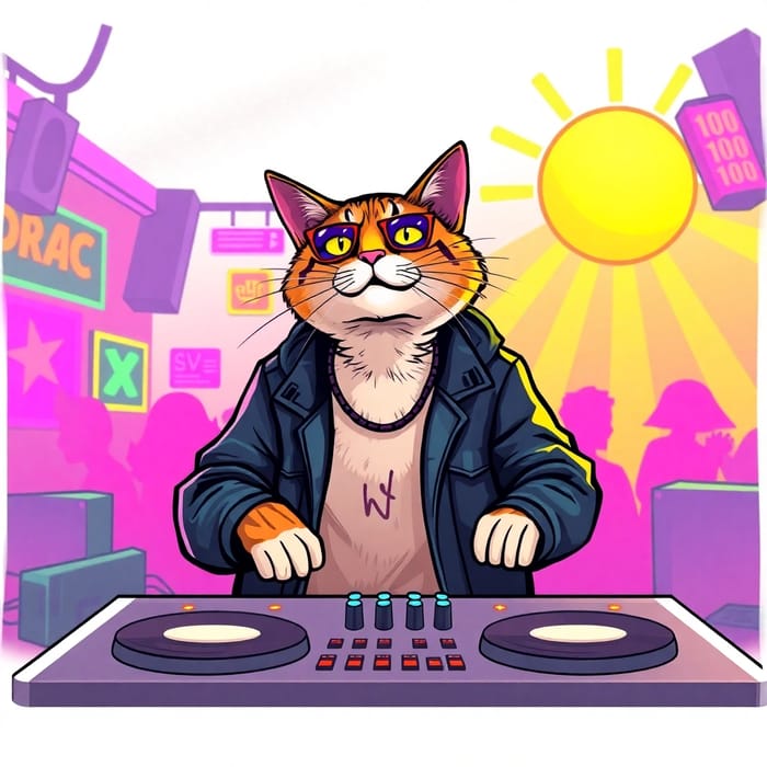 Eclectic Cat DJ Portrait | Urban & Rural Fusion