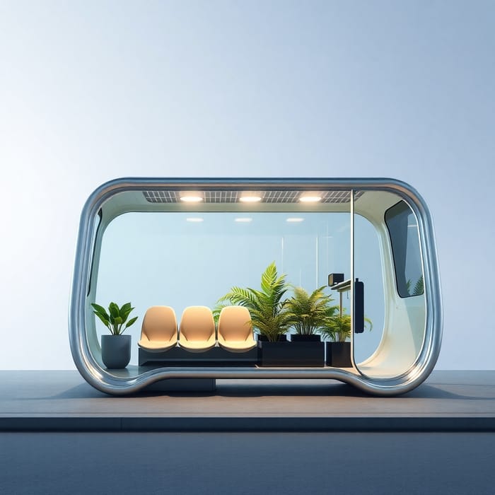 Futuristic Organic Bus Shelter Design