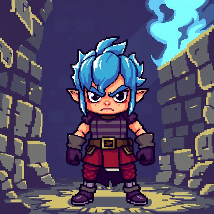 Pixel Art Fantasy Prisoner - Retro 16-bit RPG Character