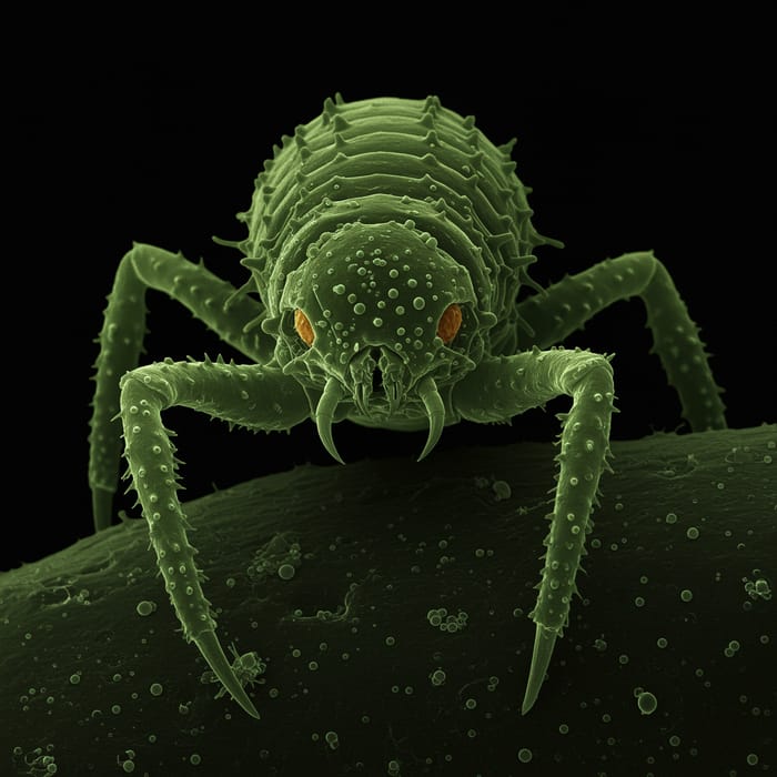 Evil Scaled Green Monster - Microscopic Creature