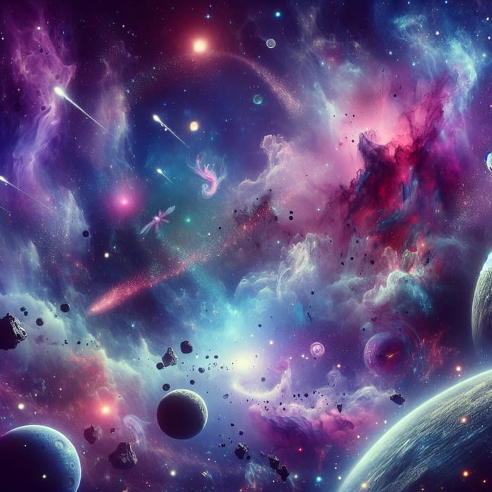 Imaginative Unknown Galaxy - Cosmic Beauty in Purple, Blue, Pink